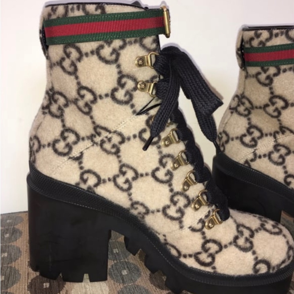 Gucci Wool Combat Boots